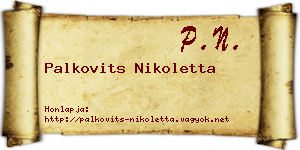 Palkovits Nikoletta névjegykártya