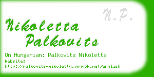 nikoletta palkovits business card